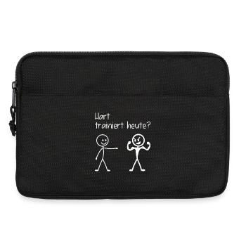 Fitnessstudio HART TRAINIERT HEUTE LUSTIG - Laptoptasche 13" - Schwarz - Vorne