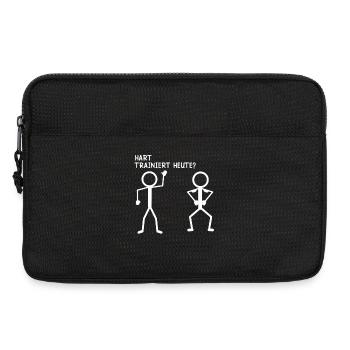 Strichmännchen HART TRAINIERT HEUTE Lustiges - Laptoptasche 13" - Schwarz - Vorne