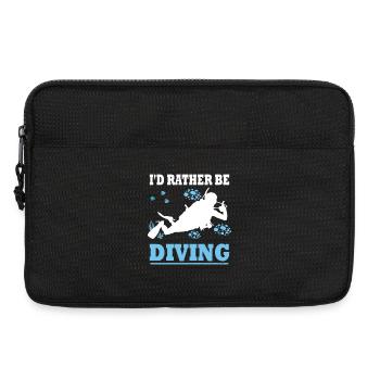 I'd rather be diving - Diver Saying Gift - Laptop bag 13" - black - Front