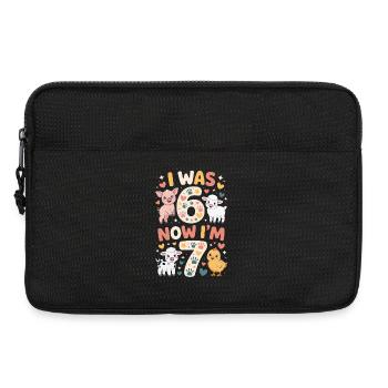 Birthday 7 years: Animal print - Laptop bag 13" - black - Front