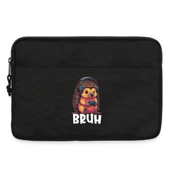 Gamer Igel mit Kopfhörern - Laptoptasche 13" - Schwarz - Vorne
