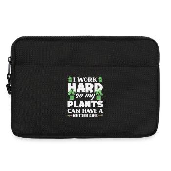 Work Hard Plant Lover Gerdener Gardening - Laptoptasche 13" - Schwarz - Vorne