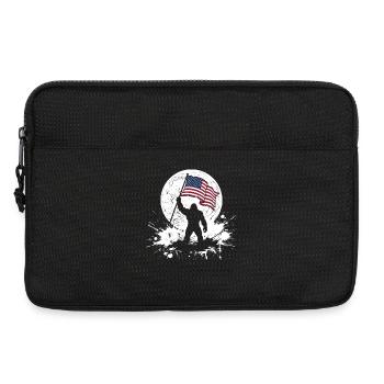 Bigfoot Moon Funny patriotic Bigfoot for the 4th anniversary - Laptop bag 13" - black - Front