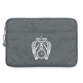 Diamants du Temps et Mains Squelettes - Sacoche pour ordinateur portable 13 pouces - gris chiné - Devant