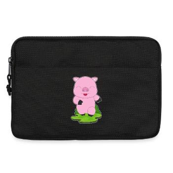 Schwein Jogger Joggen Sport - Laptoptasche 13" - Schwarz - Vorne
