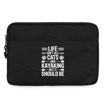 Cadeau drôle de kayak : Dicons de kayak Chats - Sacoche pour ordinateur portable 13 pouces - noir - Devant
