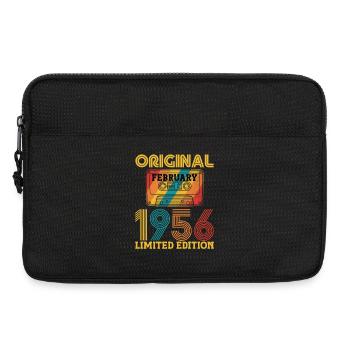 70e Anniversaire 70 ans Février 1956 Vintage Tee - Sacoche pour ordinateur portable 13 pouces - noir - Devant