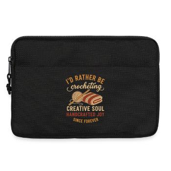 Id Rather Be Crocheting Creative Soul Crochet - Laptop bag 13" - black - Front