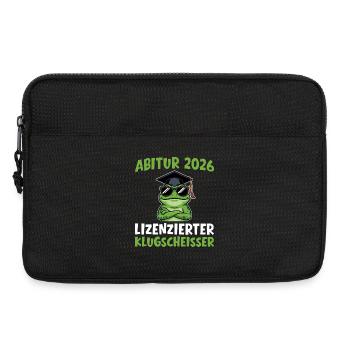 Abitur 2026 Frosch mit Abschluss Geschenk - Laptoptasche 13" - Schwarz - Vorne