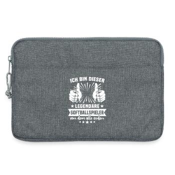 Softball Player Legend - Laptop bag 13" - heather grey - Front