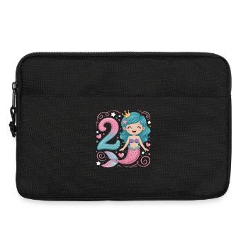 Sirène 2e anniversaire 2 ans - Sacoche pour ordinateur portable 13 pouces - noir - Devant