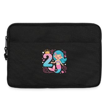Sirène 2e anniversaire 2 ans - Sacoche pour ordinateur portable 13 pouces - noir - Devant