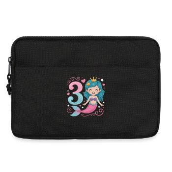 Meerjungfrau 3. Geburtstag 3 Jahre - Laptoptasche 13" - Schwarz - Vorne