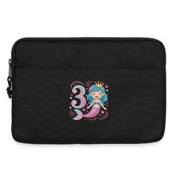 Meerjungfrau 3. Geburtstag 3 Jahre - Laptoptasche 13" - Schwarz - Vorne