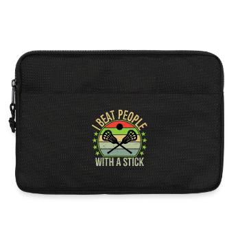 I Beat People with A Stick Funny Lacrosse - Laptoptasche 13" - Schwarz - Vorne