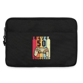 50. Geburtstag Level 50 Komplettes 50-Jahre-Geschenk - Laptoptasche 13" - Schwarz - Vorne