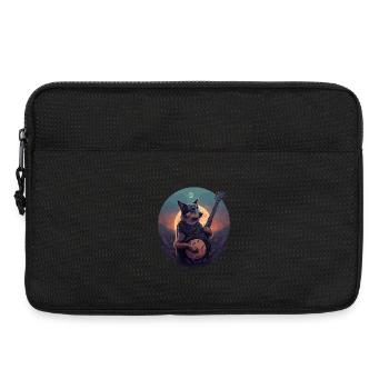 Banjo Playing Dog  - Laptop bag 13" - black - Front