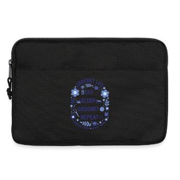 Häkeln Leben Essen Schlaf Häkeln Wiederholen Glückliche Haken - Laptoptasche 13" - Schwarz - Vorne