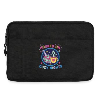 Accro aux nuits douillettes Amant du crochet Drôle - Sacoche pour ordinateur portable 13 pouces - noir - Devant