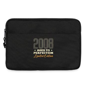 18-jähriger 18. Geburtstag 2008 Vintage-Mädchen-Junge - Laptoptasche 13" - Schwarz - Vorne