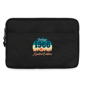 60e Anniversaire 60 ans 1966 Cadeau Vintage Rétro - Sacoche pour ordinateur portable 13 pouces - noir - Devant