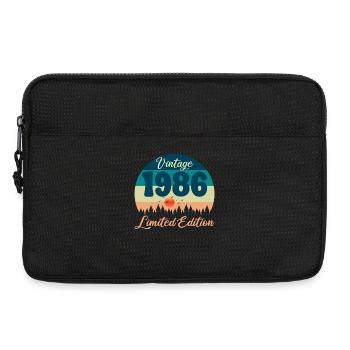 40e Anniversaire 40 ans 1986 Cadeau Vintage Rétro - Sacoche pour ordinateur portable 13 pouces - noir - Devant