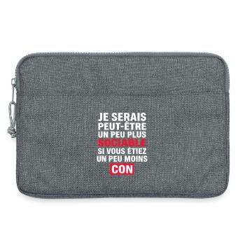 Vielleicht bin ich ein bisschen geselliger - Laptoptasche 13" - Grau meliert - Vorne