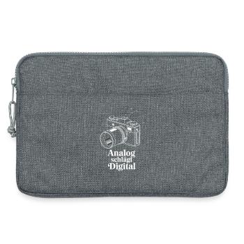  Analog schlägt Digital Retro Kamera Fotografie - Laptoptasche 13" - Grau meliert - Vorne