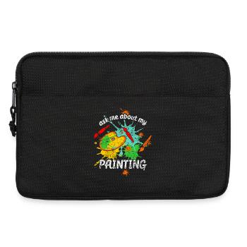 Demandez-moi des informations sur ma peinture, le design pour artistes - Sacoche pour ordinateur portable 13 pouces - noir - Devant