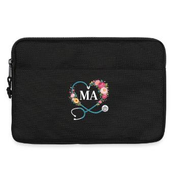 Blumenherz Stethoskop MA - Laptoptasche 13" - Schwarz - Vorne