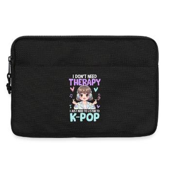 Je n’ai pas besoin de thérapie, j’ai juste besoin d’écouter la pop - Sacoche pour ordinateur portable 13 pouces - noir - Devant