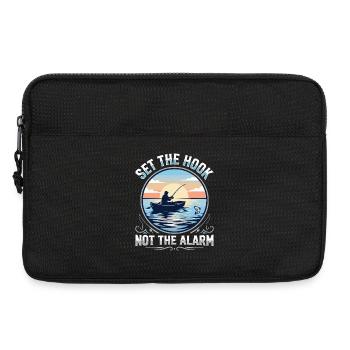Set The Hook Not The Alarm Angler Spruch - Laptoptasche 13" - Schwarz - Vorne