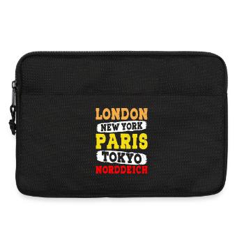 Vacances à la mer du Nord LONDRES NEW YORK PARIS TOKYO - Sacoche pour ordinateur portable 13 pouces - noir - Devant