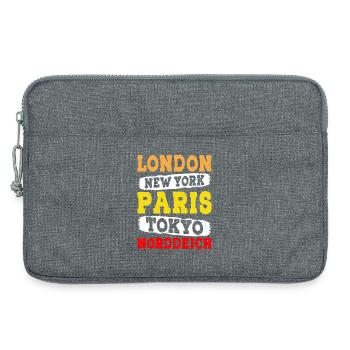 Vacances à la mer du Nord LONDRES NEW YORK PARIS TOKYO - Sacoche pour ordinateur portable 13 pouces - gris chiné - Devant