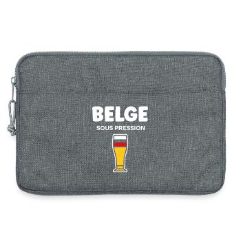 Belge Sous Pression Verre Bière - Sacoche pour ordinateur portable 13 pouces - gris chiné - Devant