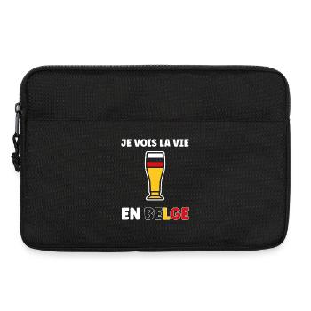Belgisches Life Stilisiertes Bierglas - Laptoptasche 13" - Schwarz - Vorne