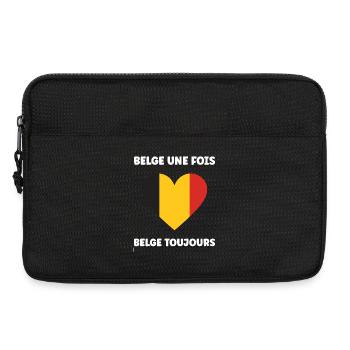 Belgische Herz-Trikolore - Laptoptasche 13" - Schwarz - Vorne