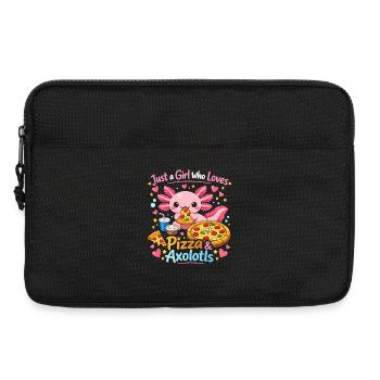 Motif d’amour de l’axolotl pizza - Sacoche pour ordinateur portable 13 pouces - noir - Devant