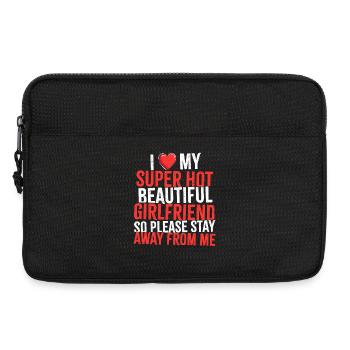 Chemise de petite amie Love Warning - Sacoche pour ordinateur portable 13 pouces - noir - Devant