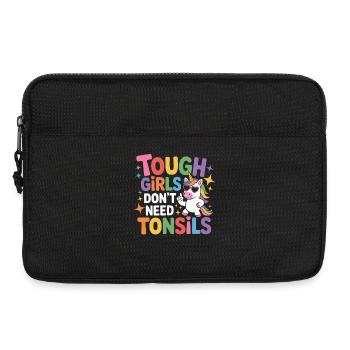 Les filles dures n’ont pas besoin d’amygdales - Sacoche pour ordinateur portable 13 pouces - noir - Devant