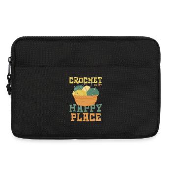 Häkeln ist mein Happy Place - Laptoptasche 13" - Schwarz - Vorne