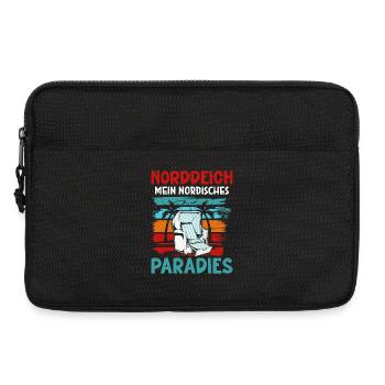 Nordsee NORDDEICH MEIN NORDISCHES PARADIES Lustig - Laptoptasche 13" - Schwarz - Vorne
