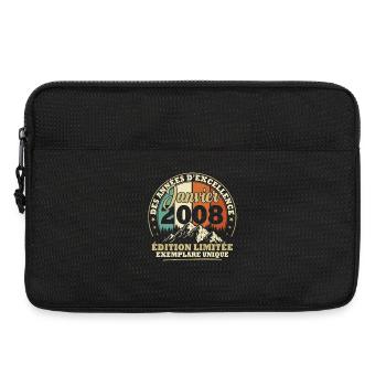 Vintage Janvier 2008 Vintage Cadeau d'anniversaire - Sacoche pour ordinateur portable 13 pouces - noir - Devant