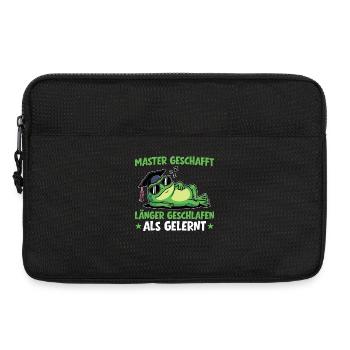 Master geschafft - Länger geschlafen als gelernt - Laptoptasche 13" - Schwarz - Vorne