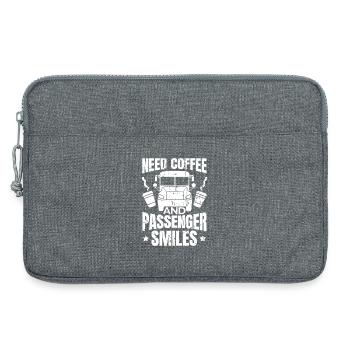 Brauche Kaffee und Lächeln der Fahrgäste - Laptoptasche 13" - Grau meliert - Vorne
