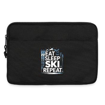 Eat Sleep Ski Repeat - Laptop bag 13" - black - Front