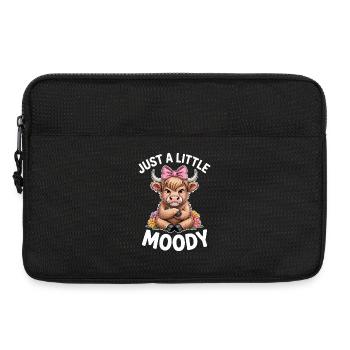 Highland Cattle Sayings Moody Funny Gift - Laptop bag 13" - black - Front