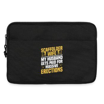 Épouse d’échafaudage ouvrier du bâtiment - Sacoche pour ordinateur portable 13 pouces - noir - Devant