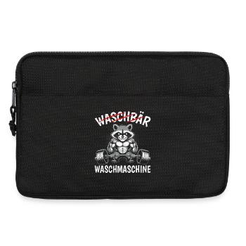 Kraftsport WASCHBÄR WASCH MASCHINE Lustig - Laptoptasche 13" - Schwarz - Vorne