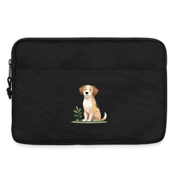 Chiot joyeux dans l’herbe - Sacoche pour ordinateur portable 13 pouces - noir - Devant